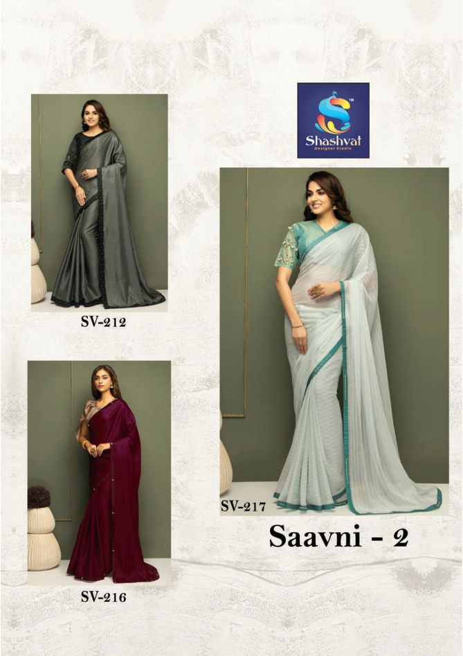 Sanvi 2 By Shashvat Fancy Georgette Party Wear Saree Wholesale Clothing Suppliers In India